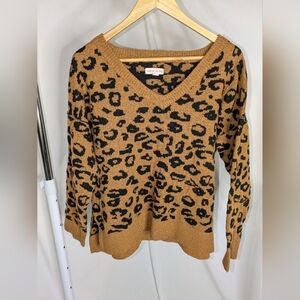 Knox Rose Leopard Print Pullover Sweater